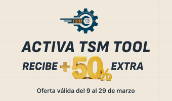 Oferta especial: ¡+50 % de tiempo adicional de TSM Tool!